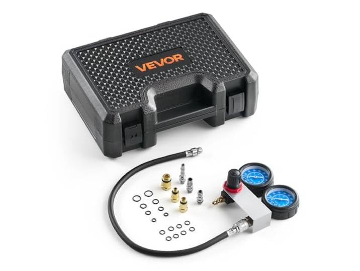 VEVOR Testeur de Compression pour Moteurs\, Kit Compressiomètre Plage 0-6\,9 Bars\, pour Contrôle de Pression et Test de Taux de Fuite Auto Moto\, Kit de Test d'Étanchéité de Cylindre avec 4 Adaptateurs