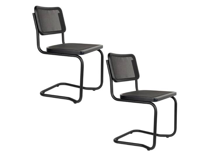 2 chaises Carree noires empilables