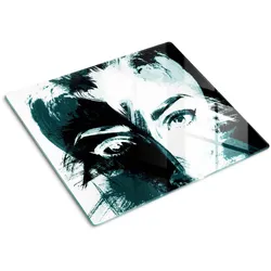 GLASPLATTE 60x52 cm Abstrakte Frau