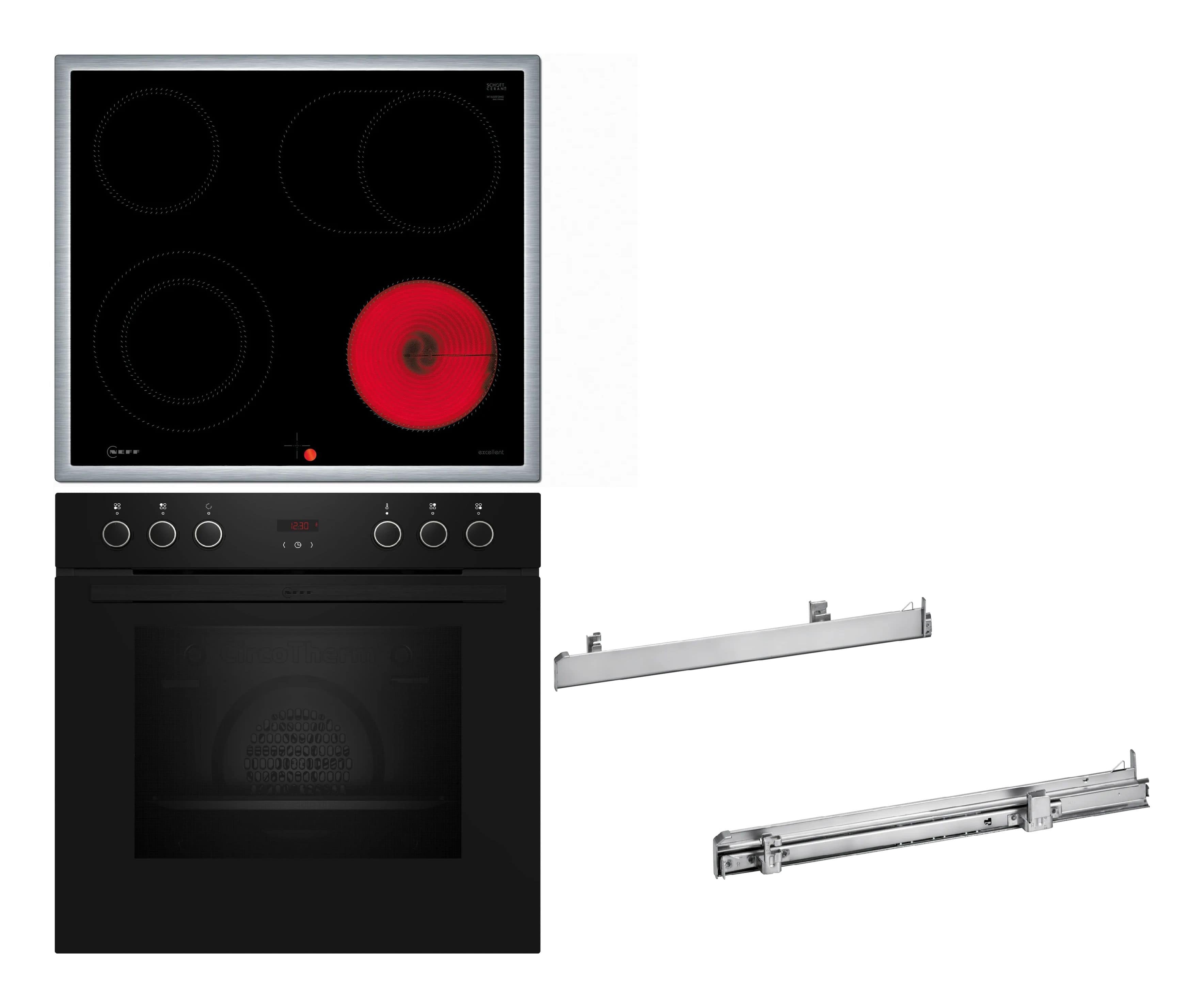 Neff HMK220 (E1CCD2AK3 + M16SRF0M0 + Z11TI15X0) Herdset groß AutoClean EasyClean mit 60 cm Glaskeramik Kochfeld
