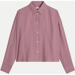 Hemdbluse mit Crinkle-Effekt Rosa 40