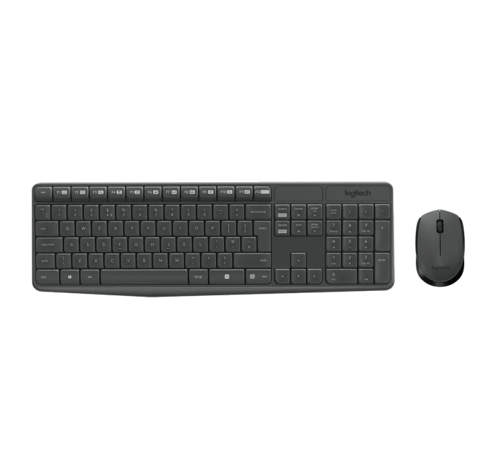 Logitech MK235 Kabellose Tastatur + Maus, Schwarz, Neu