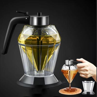 Uplift Treasures Diamond Glass Honey Dispenser With Stand 200ml Sauce Bottle Diamond Glass Honey Dispenser With Stand 200ml Sauce Bottle