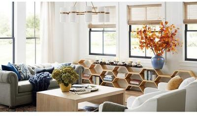 WILK Bamboo Wood Modular Honeycomb Bookshelf, Shelving