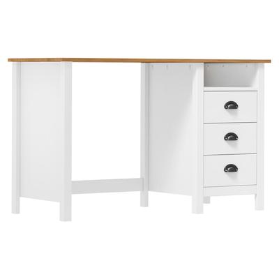 Helloshop26 - Hill Schreibtisch Computerarbeitsplatz Schreibtisch Arbeitsmöbel mit 3 Schubladen 120 x 50 x 74 cm massive weiße 02_0023858