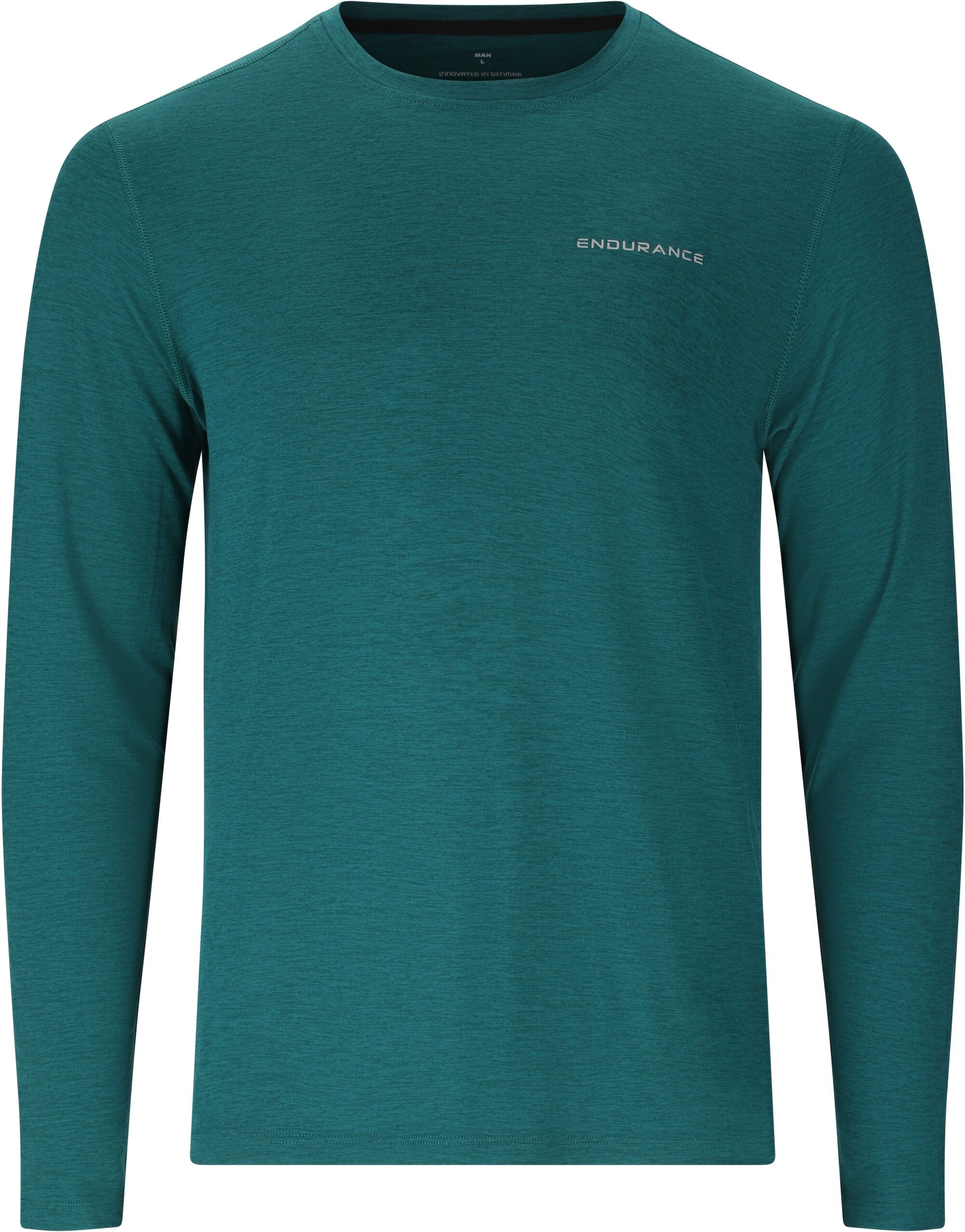 Langarmshirt ENDURANCE "Abdon", Herren, Gr. L, grün (tannengrün), 95% Polyester, 5% Elasthan, unifarben, normal, Rundhals, Shirts Langarmshirt, mit Quick Dry-Technologie