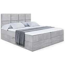 BOXBETT mit Matratze H4 und Lattenrost - NOVA - 200x200 - H4 - Hellgrau
