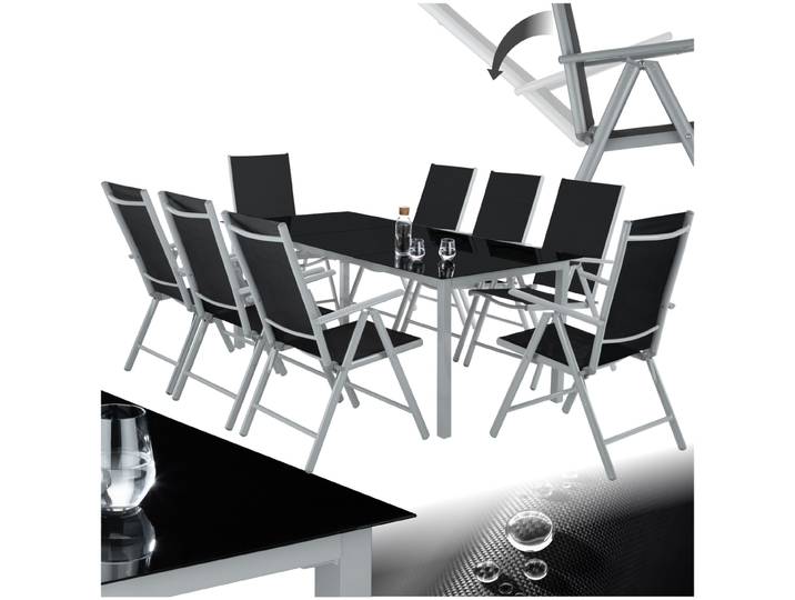 Ensemble de sièges en aluminium 8+1 - argent