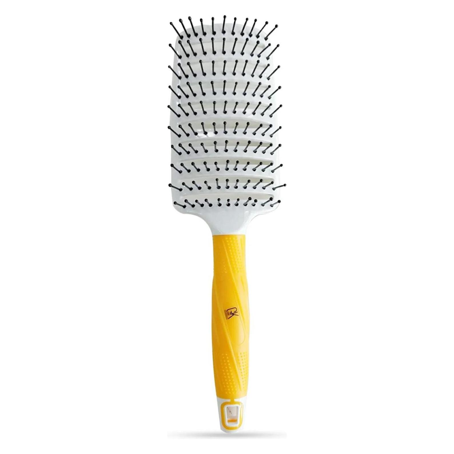 Gk Hair Global Keratin Vent Brush 3 Inches for Hair Styling Detangling Blow Drying Curved Vented Lon (GK-T-VENT-BR-3 inch)