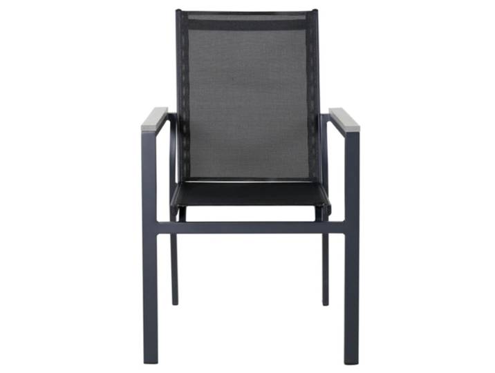 Lot de 2 chaises de jardin avec accoudoirs noir