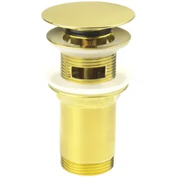 Neuesbad Serie 600 Klick-Klack Ablaufgarnitur, gold gebürstet, für Waschtische mit Überlauf NB1NHC_R10U1