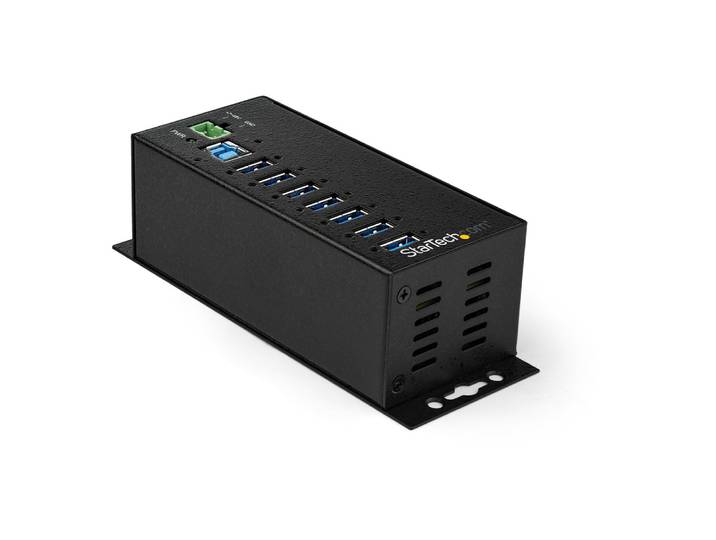 StarTech.com Hub USB 3.0 à 7 ports avec adaptateur d'alimentation - Concentrateur USB-A industriel en métal avec protection contre les décharges élect