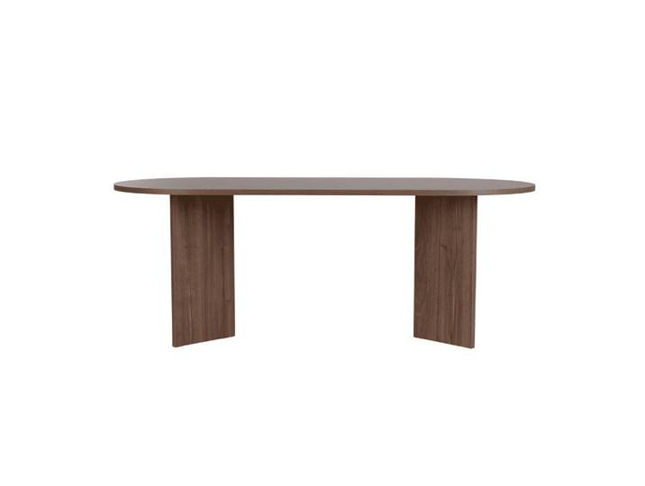 Calicosy Esstisch mit ovaler Tischplatte L200 cm 90/200/75 cm, Naturfarben, 90x75x96 cm, Esszimmer, Esstische
