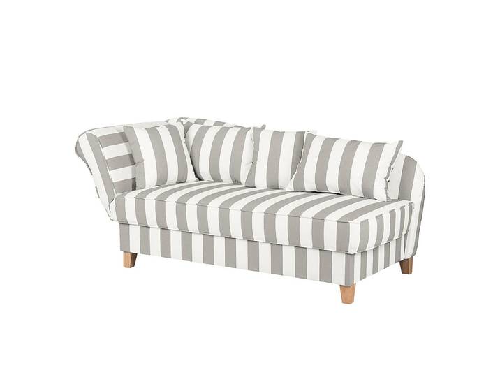 Recamiere I Webstoff Grau/Grau Webstoff 193 x 82 x 91cm Armlehne davorstehend links Landhaus