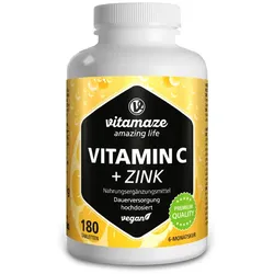Vitamin C 1000 mg hochdosiert+Zink vegan 180 St