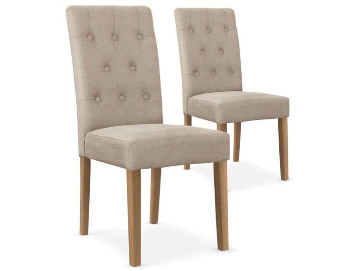 MENZZO Lot de 2 chaises Cecil Tissu Beige