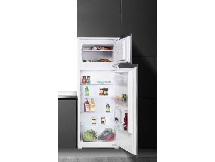 BAUKNECHT Einbaukühlgefrierkombination KDI 14S2 , Energieeffizienz: E, silber (weiß), Rechtsanschlag, wechselbar, Kühlschränke, Einbau-Doppeltürer mit Schlepptürmontage, Einbaukühlgefrierkombination
