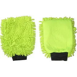 Autowaschhandschuhe Rasta 2in1 Mikrofaser grün mit 2 verschiedenen Seiten für unterschiedliche Zwecke
