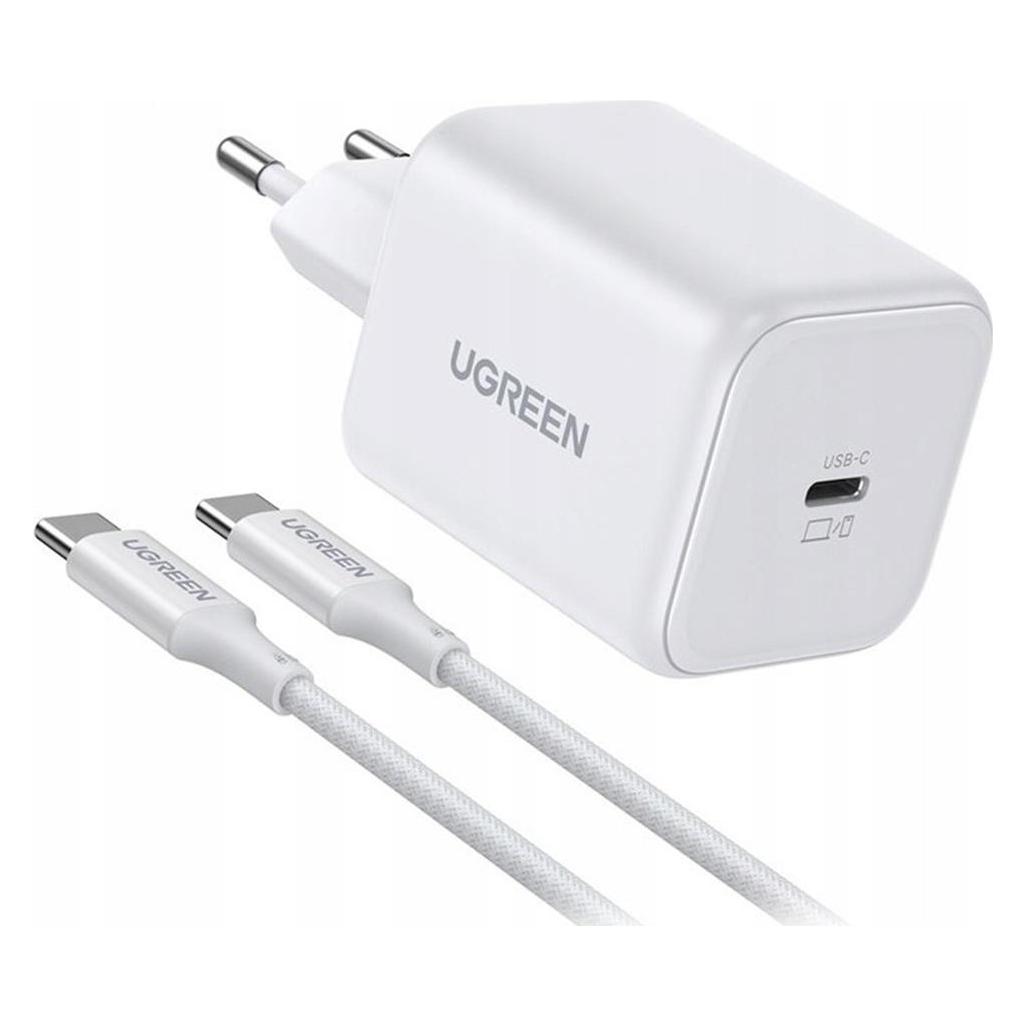Ugreen - Wall Charger X524 (65055) - USB-C, GaN, Fast Charge, 45W - White (45 W, 1 Port) (65055)