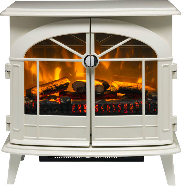 Dimplex Fullerton 2kW Optiflame Large Electric Stove Fire with Remote Control, 62cm wide Light Grey 64cm H X 62cm W X 39cm D