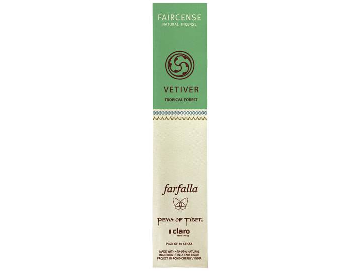 farfalla Vetiver / Tropical Forest, Faircense Räucherstäbchen mit Halterung