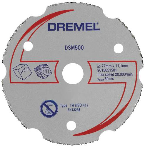 Dremel DSM500 2615S500JB Trennscheibe gerade 77mm 1 St. Hartholz, Weichholz, Sperrholz, Laminat, Kunststoff, Gipskarton