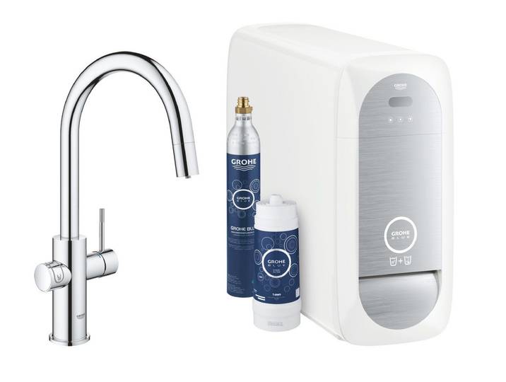 Grohe Küchenarmatur Blue Home Starter Kit, C-Auslauf, chrom (31541000)