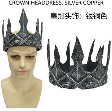 Uplifted Finds Halloween Baroque Metal Crown Royal Ball Party Tiara For Children Cosplay Cosplay Item gray