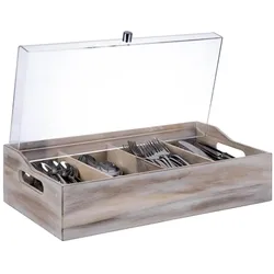 APS Besteckbehälter "VINTAGE", Besteckkasten, Braun