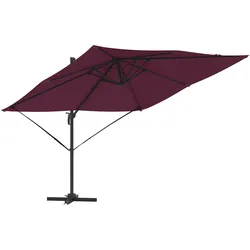 vidaXL Cantilever Roma Sonnenschirm in Bordeauxrot 286x285x265 cm aus Aluminium