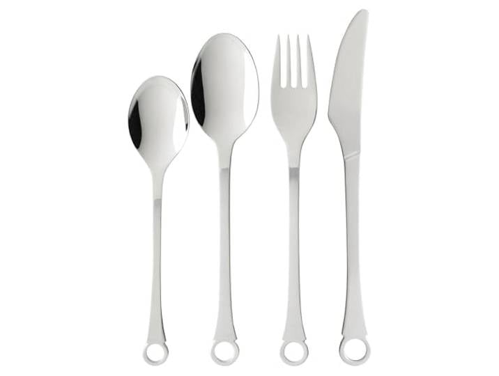 Gense Pantry Besteck Set 4 Personen, Essbesteck 4 Personen Spülmaschinenfest, Zeitloses Besteckset 16-Teilig mit Charmantem Loch zum Aufhängen, Edelstahl Matt/Glänzend