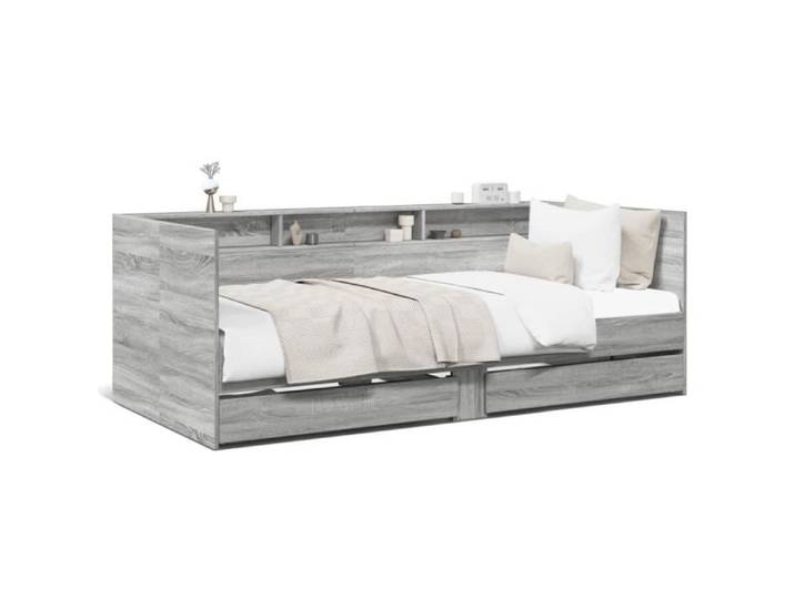 Lit de jour - DUOKON - 90x190 cm - Bois d'ingénierie - Tiroirs de rangement - Contemporain