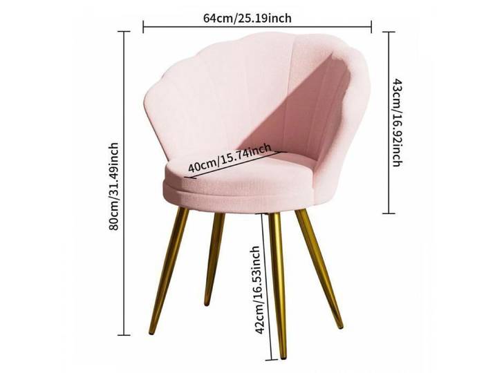MIPAN Fauteuil scandinave pour salon - Chaise de salle à manger - Chaise pour cuisin - Pour Salon bureau chambre - Rose