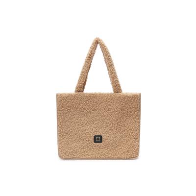 Shopper CODELLO "Codello Tasche", Damen, beige (kamel), Taschen Shopper, in Teddy-Optik