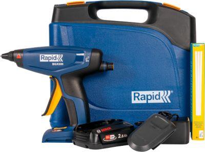 Klebepistole Rapid BGX500 Set, LED-Anzeige, ergonomischer Griff, inkl. Bosch Akku