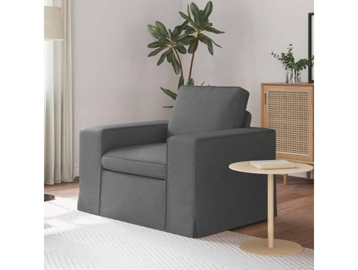 Sofa Dunkelgrau 103x80x82 cm Stoff mit Metallrahmen und modularem Design Modular, stabiler Metallrahmen, Schaum-Faser-Kissen, atmungsaktiver Stoff, vielseitig einsetzbar