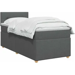 vidaXL, Boxspringbett, Boxspringbett mit Matratze Dunkelgrau 100 x 200 cm Stoff (100 x 200 cm)