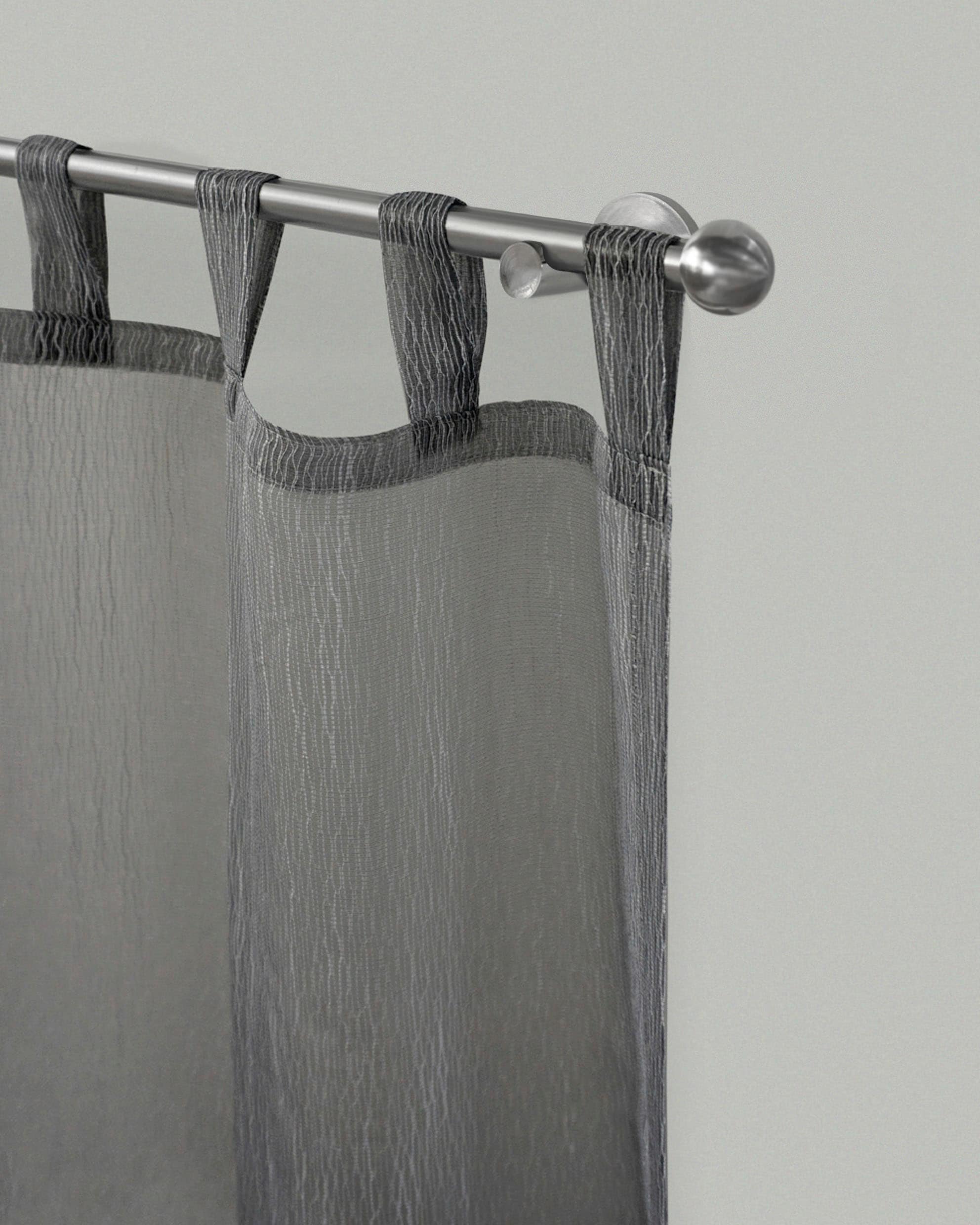 Gardinenstange GARESA "KUGEL", silber (edelstahlfarben), L:140cm Ø:16mm, Metall, Gardinenstangen, Vorhanggarnitur, verlängerbar, Kugel, edelstahl optik, ohne Ringe
