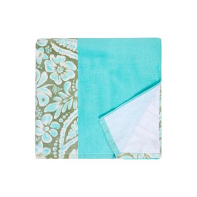 Bademantel ROXY "Cold Water", Damen, blau (oil grün wildside paisley), Obermaterial: 100% Baumwolle., Hausmäntel Bademantel