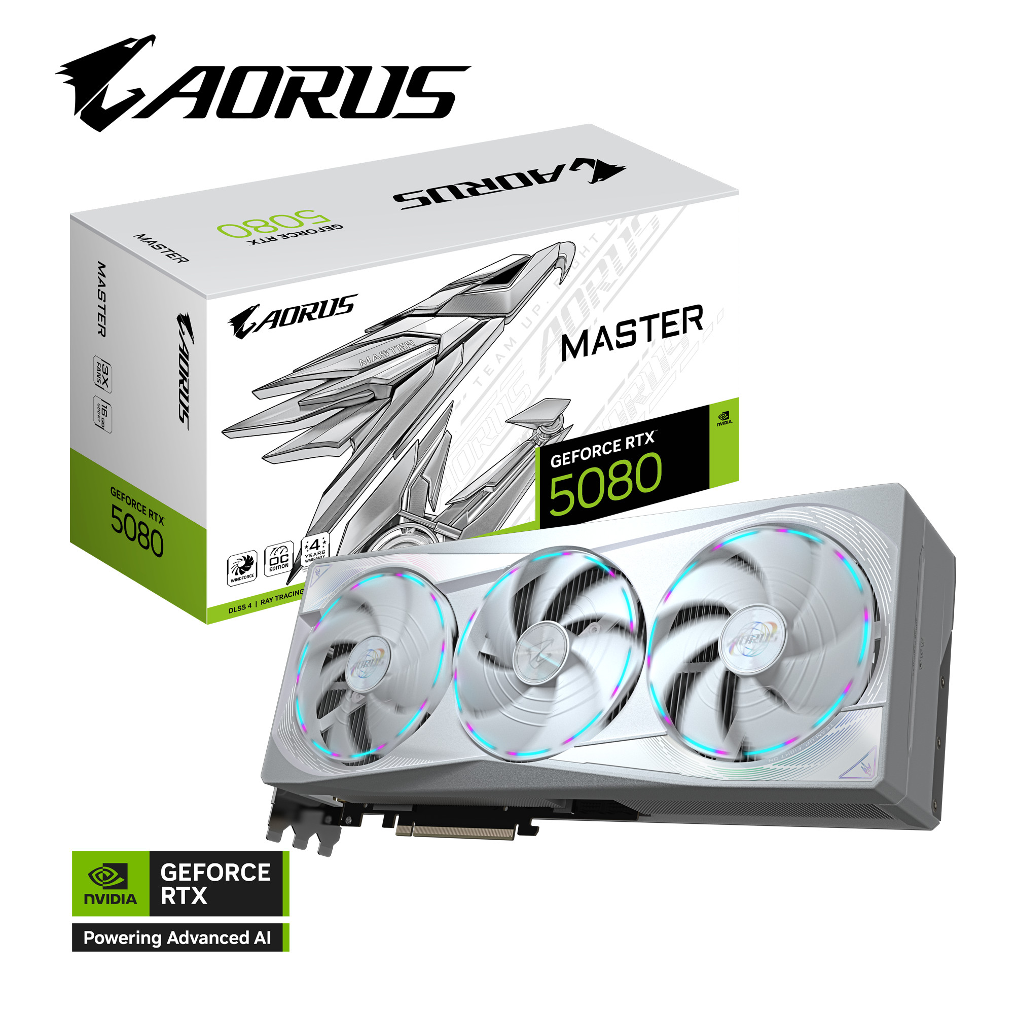 GIGABYTE AORUS GeForce RTX 5080 MASTER ICE Grafikkarte 16 GB