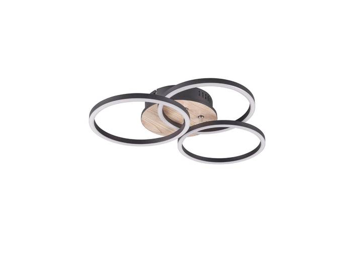 Led-Deckenleuchte Circle, Braun, Kunststoff, 44x9.5x44 cm, Lampen & Leuchten, LED Beleuchtung, LED-Deckenleuchten