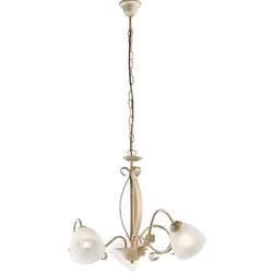 BeLight Forgiato Kronleuchter Elfenbein/Gold, 3x E14, Alabasterglas Ø51 cm - BL301-3-AV