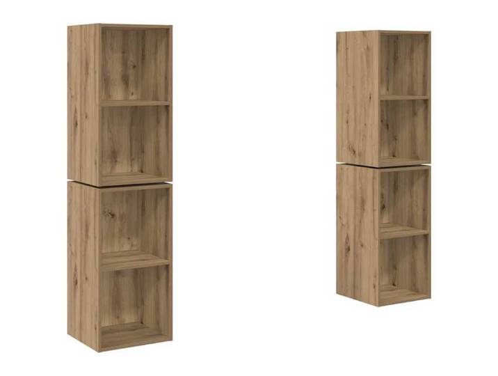 Banc TV - meuble hifi - Marron Ensemble meuble TV - Lot de 4 - chêne artisanal - 37x37x72 cm - 354884319