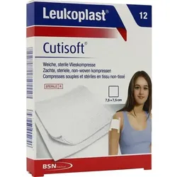 LEUKOPLAST Cutisoft Vlieskompr.steril 7,5x7,5 cm 12 St