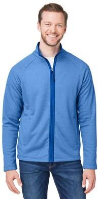 CORE365 CE72 Men's Venture Heathered Stripe Full-Zip Jacket in True Royal/White size Large   Polyester