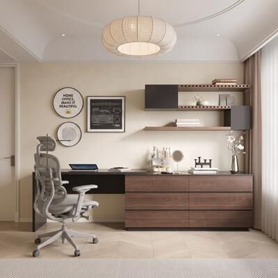 Unbrand Modern Home Office Expandable Dresser Desk Combo with 6 Drawers