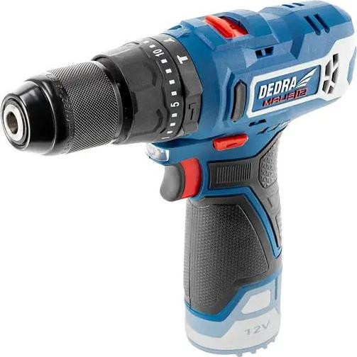 DEDRA DED7331 Accuschroefboormachine met percussiefunctie, 12V, 32Nm, 0-400/1300 omw/min, zonder batterij