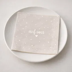 Serviette Auf Uns beige
