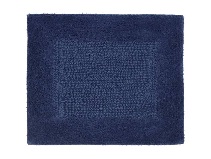 Badteppich Fluff dunkelblau Baumwolle 50 x 60 cm 10 mm Rechteckig - Badteppich