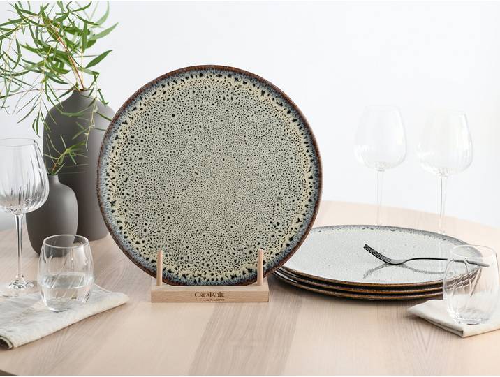Assiette à pizza Allegra 4 pièces Ø 33cm Blanc/Sable